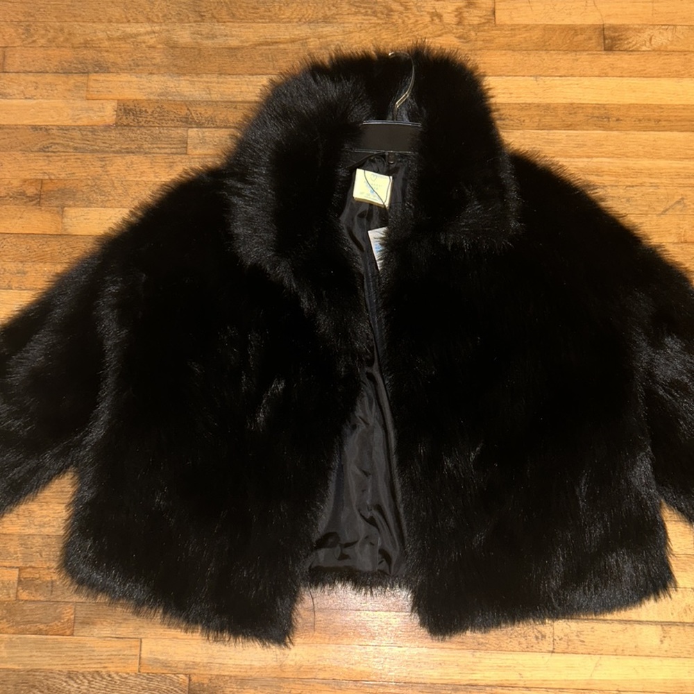Black faux fur jacket